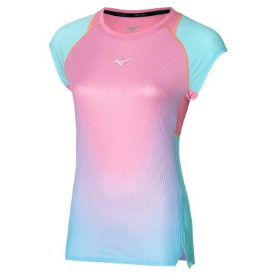 Camisa Mizuno AERO Tee Mujer - Rosas - Chile M358ZRKQUL